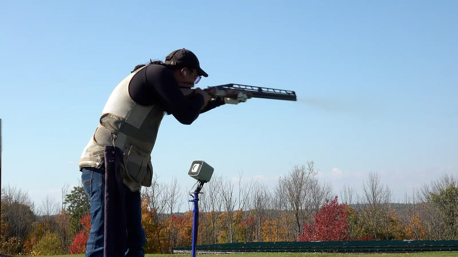 Shooter firing at a bunker target
